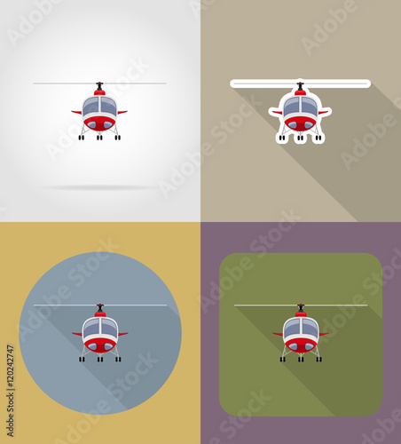 helicopter flat icons vector illustration