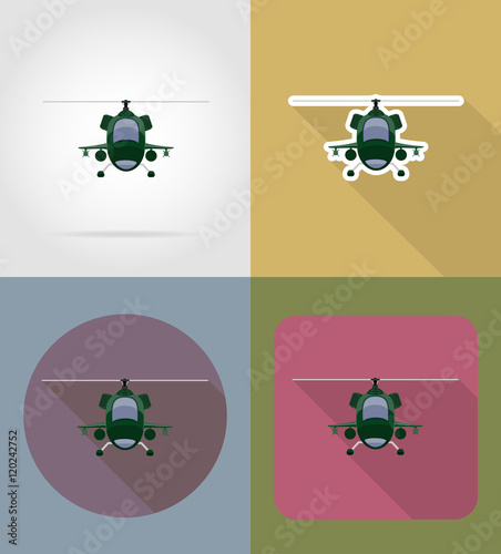 helicopter flat icons vector illustration