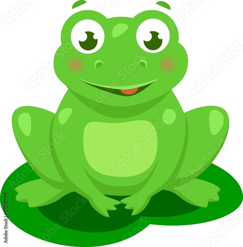 Cute Frog Cartoon Vector Isolated