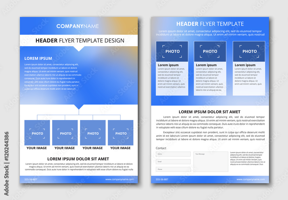 Naklejka premium flyer design with blurred background
