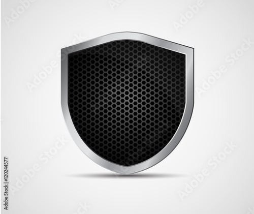 Icon black shield with metal elements