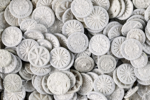 Pile of white buttons - Knobs for bedding