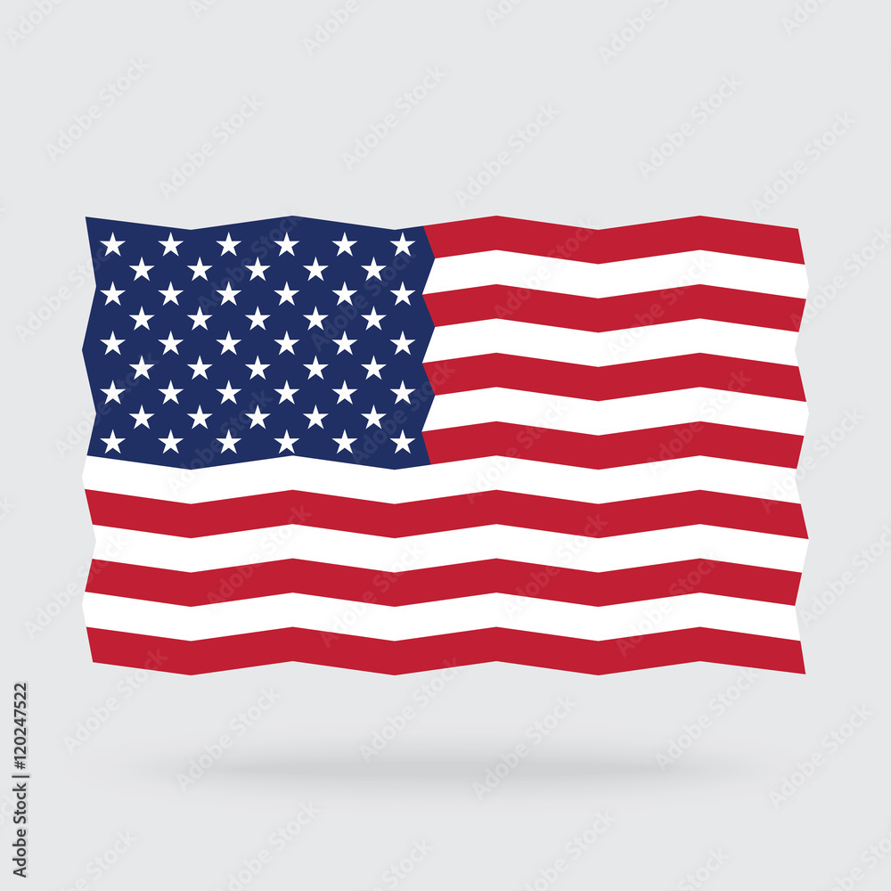 Obraz premium USA flag zigzag isolated on background