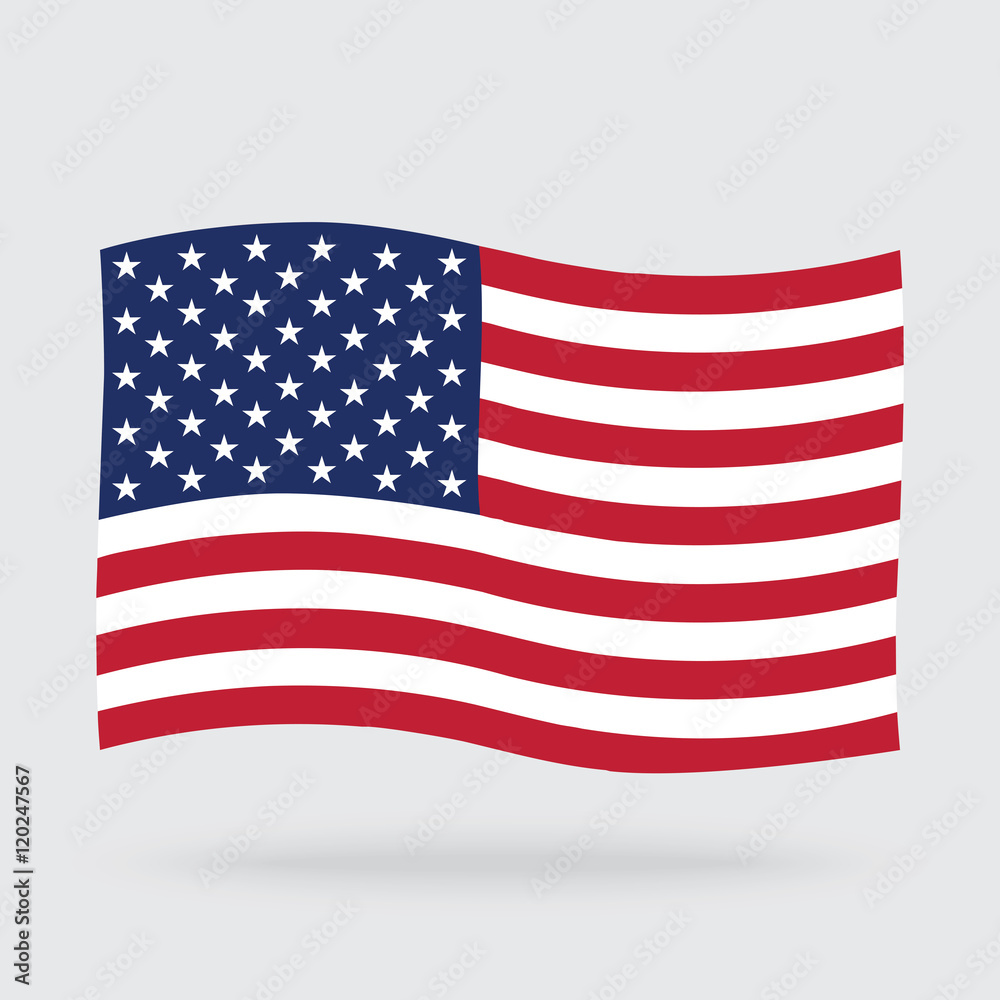 USA waving flag isolated on background USA waving flag isolated on background