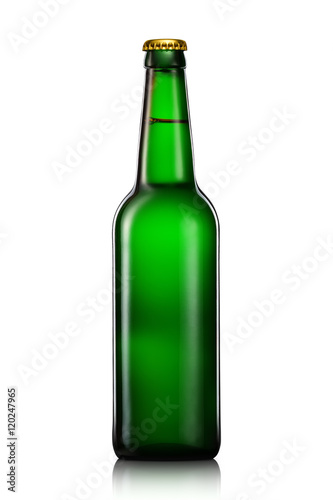 Beer bottle or cider isolated on white background