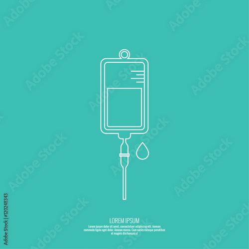 Vector iv bag icon.