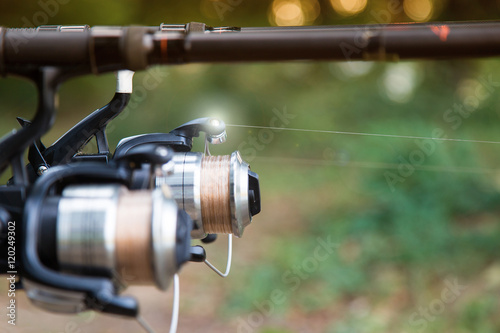 Fishing reels and rods.