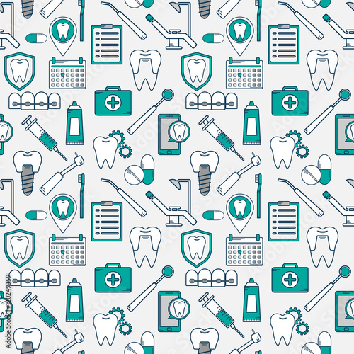 vector pattern in a dental linear style