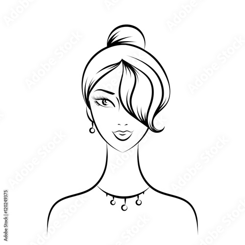 face glamorous girl cartoon