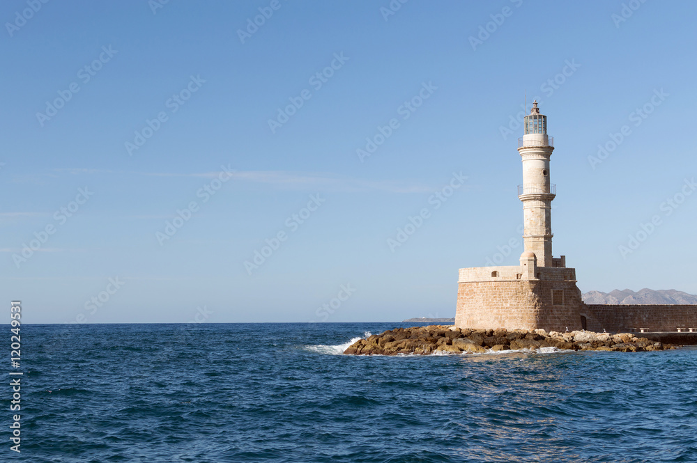 Chania Lighthouse, Crete island, Greece