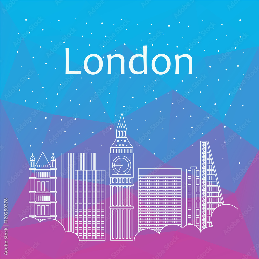 London for banner, poster, illustration, game, background.