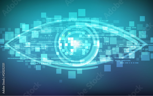abstract technological eye, futuristic backdrop, technology background