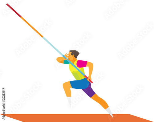 pole vaulter on the track for the running start