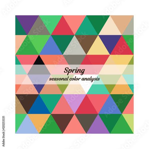 Stock vector seasonal color analysis palette for spring type. Type of female appearance
