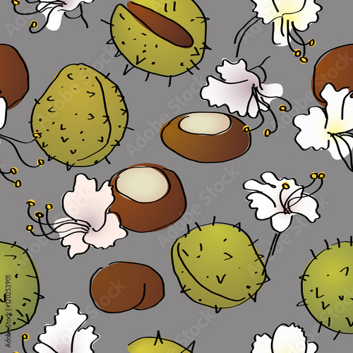 Chestnut / Autumn seamless pattern
