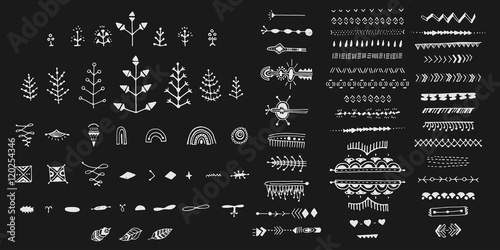 set ethnic handdrawn