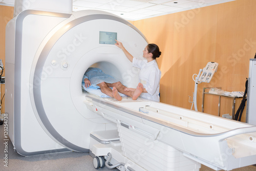Patient entering scanner tunnel