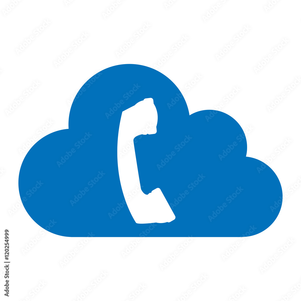 cloud computing with phone icon vector illustration design cloud computing with phone icon vector illustration design