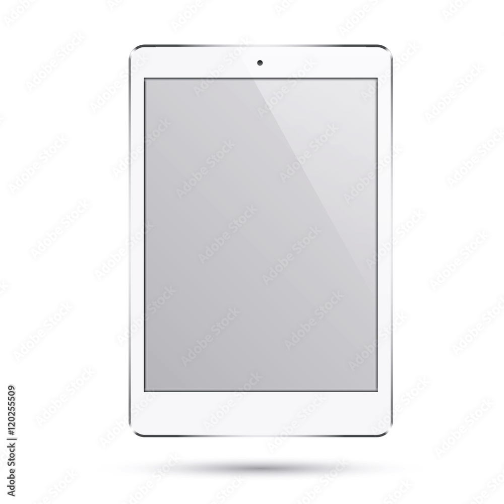 Realistic modern smart tablet ipad illustration with silver color isolated. Realistic modern smart tablet ipad illustration with silver color isolated.