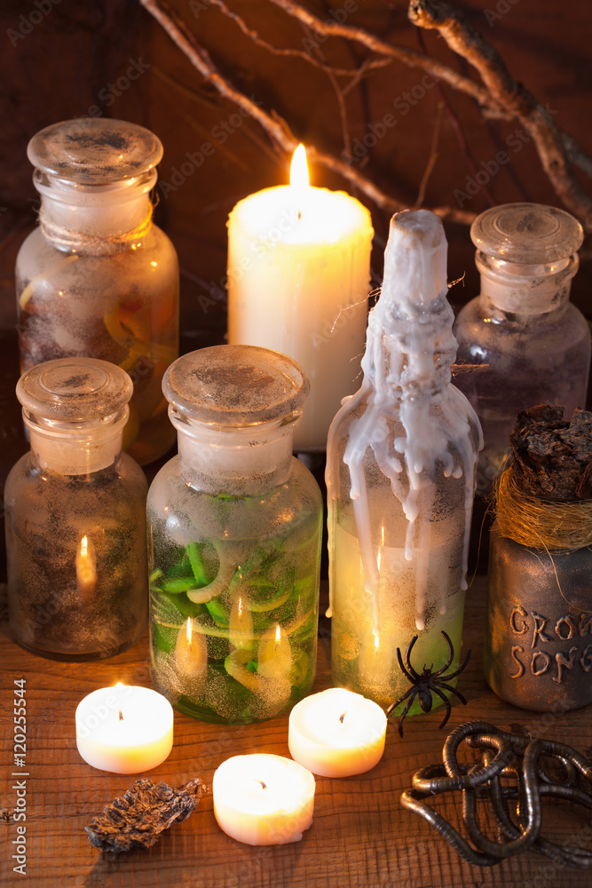 witch apothecary jars magic potions book halloween decoration witch apothecary jars magic potions book halloween decoration
