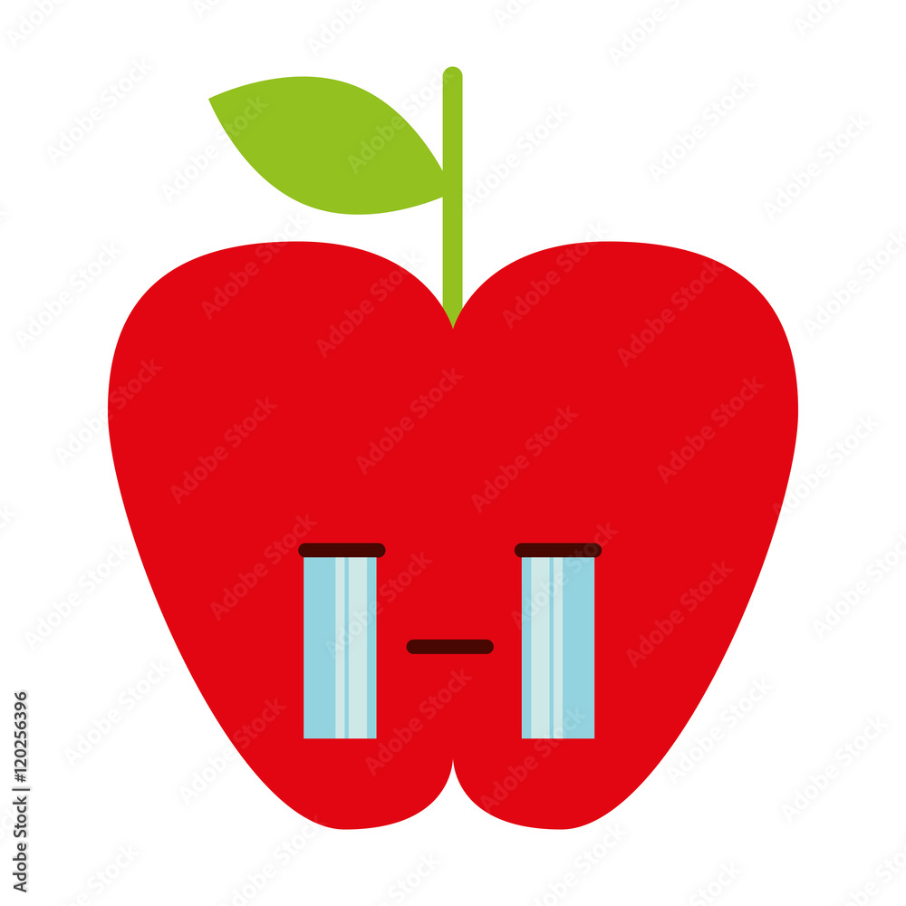 Fototapeta premium apple character kawaii comic vector illustration design