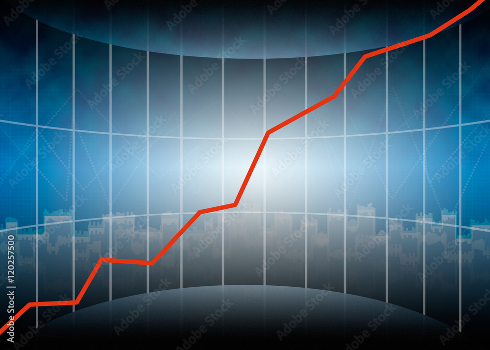 the graph on blue and black background the graph on blue and black background
