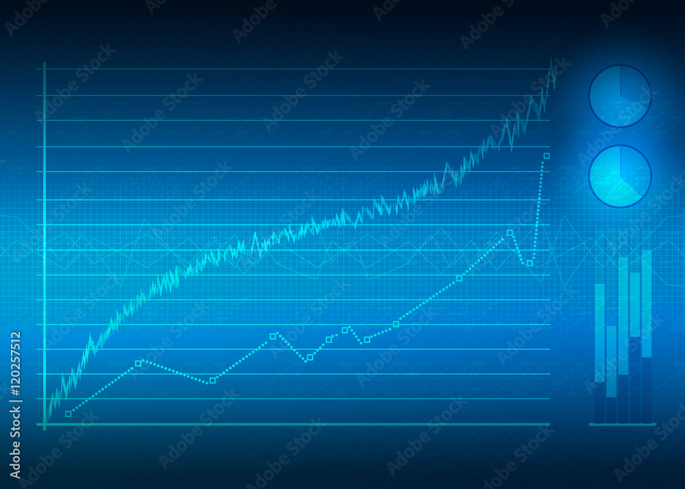 the graph on blue and black background the graph on blue and black background