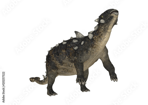 3D Rendering Dinosaur Euoplocephalus on White