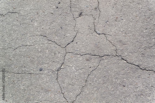 Texture of the old road with cracks
