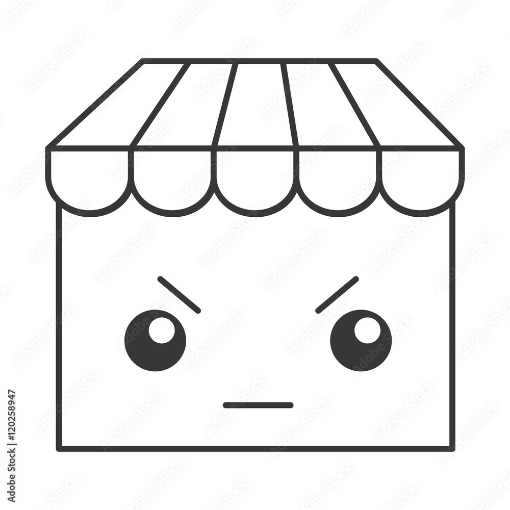 windows store shop kawai comic vector illustration design