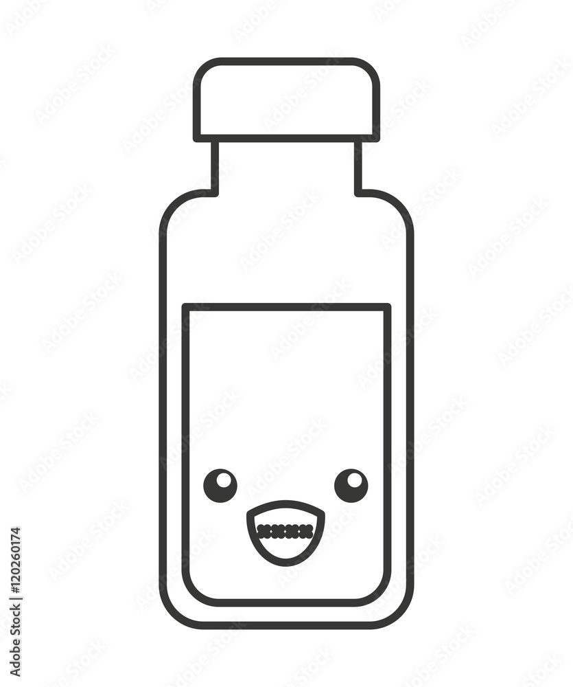 bottle water drink kawaii style vector illustration design bottle water drink kawaii style vector illustration design
