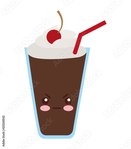 milk shake kawaii style vector illustration design