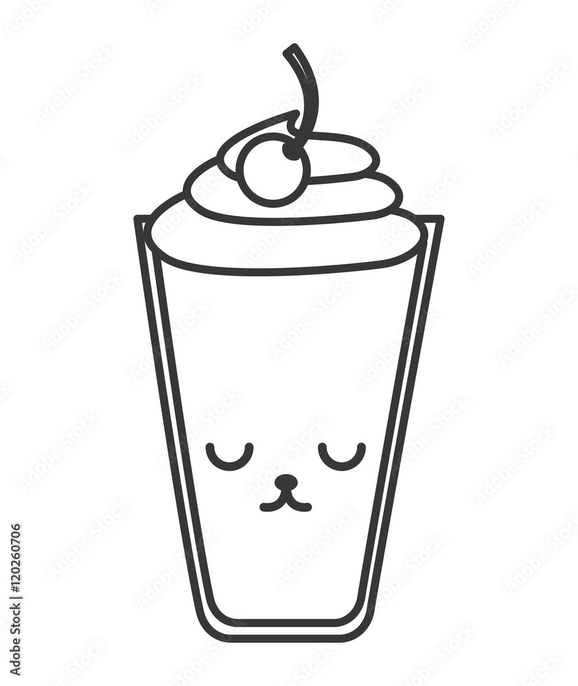 milk shake kawaii style vector illustration design milk shake kawaii style vector illustration design