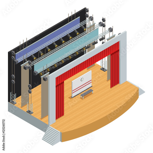 Isometric Theater Stage Poster