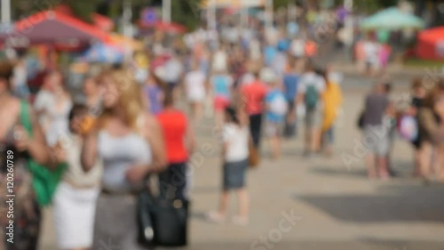 Wallpaper Mural Crowds of tourists in the resort town. Palanga, Lithuania, the image blurred, no recognizable people. Torontodigital.ca