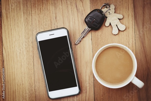 morning coffee and business concept