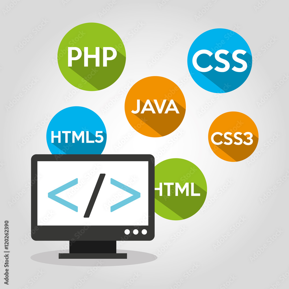 design language programming software concept vector illustration Stock ...