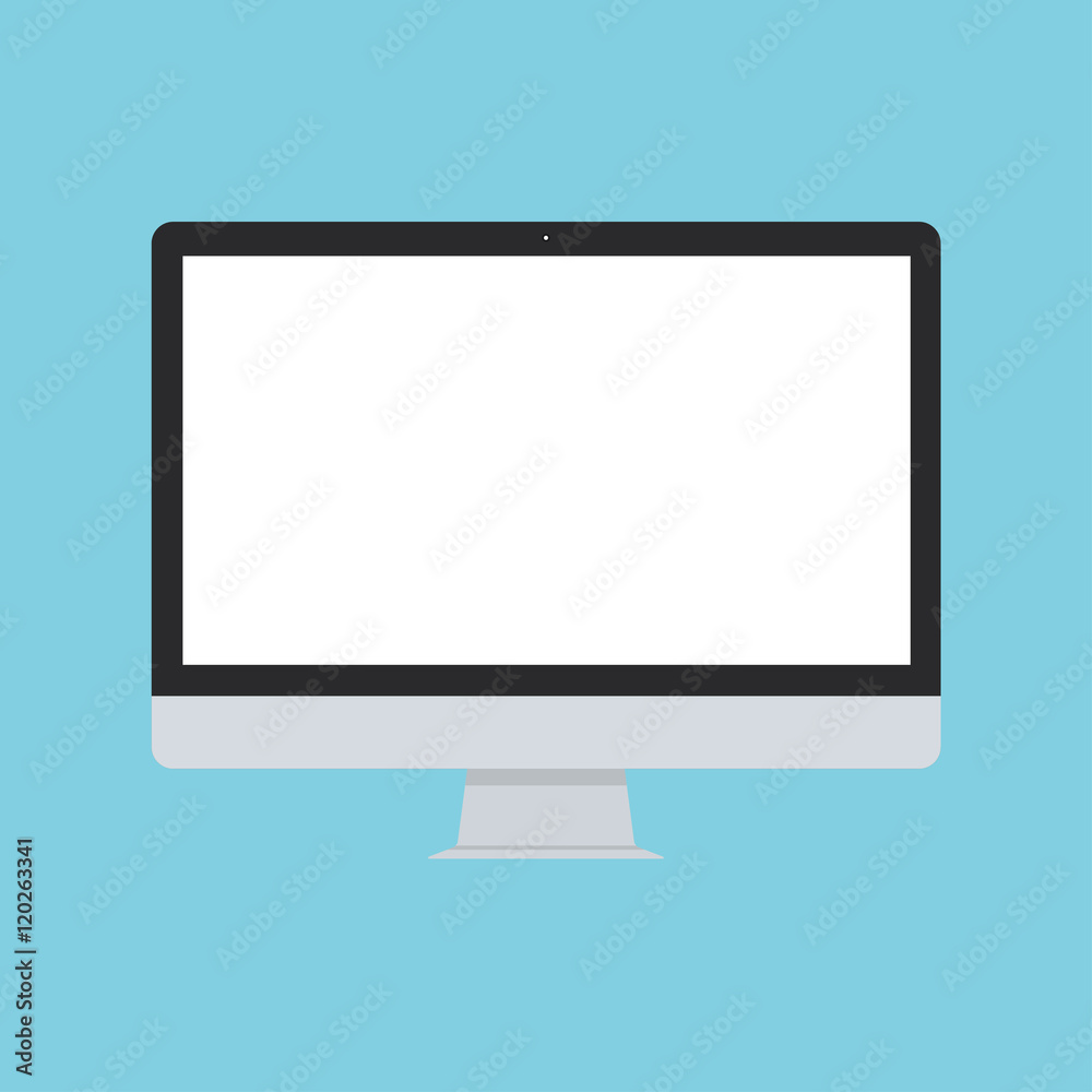 Vector illustration of modern screen monitor in flat style. Vector illustration of modern screen monitor in flat style.