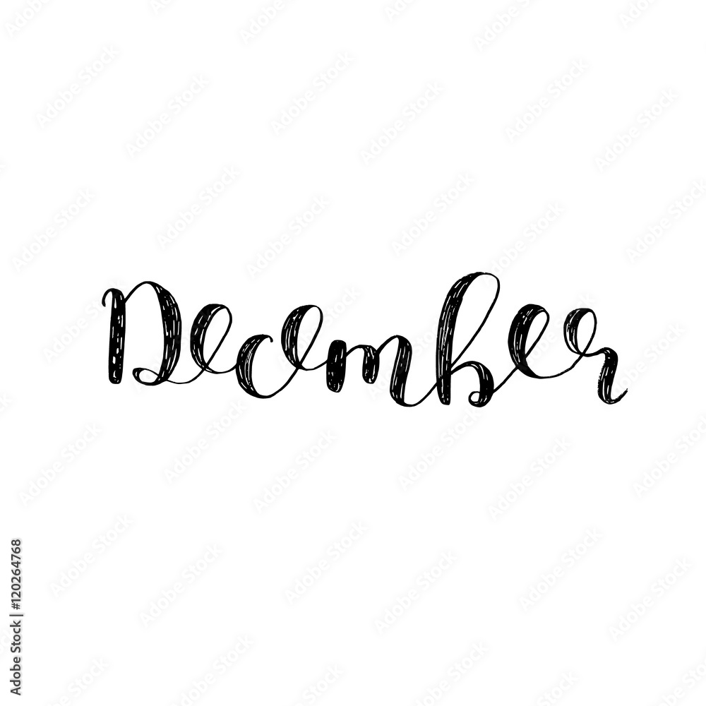 December. Brush lettering.