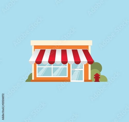 Flat style. Vector Icon of a shop store