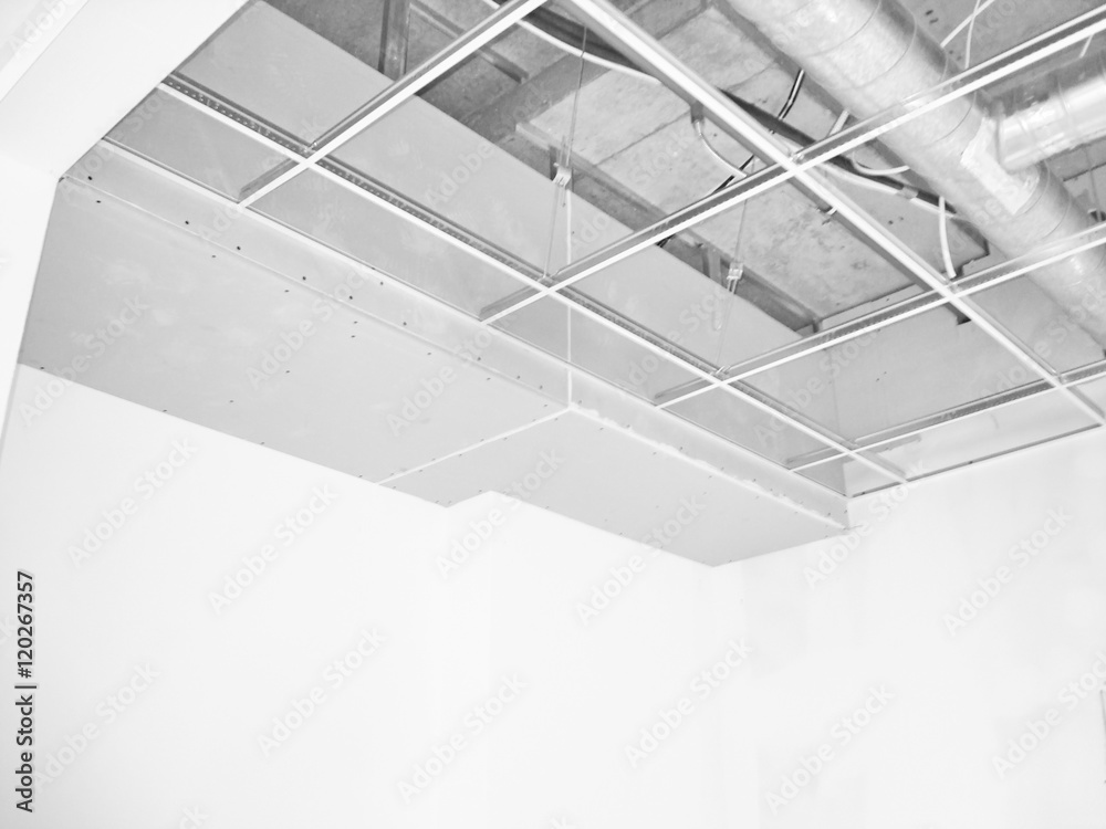 Obraz premium Works Building Finishing Ceiling