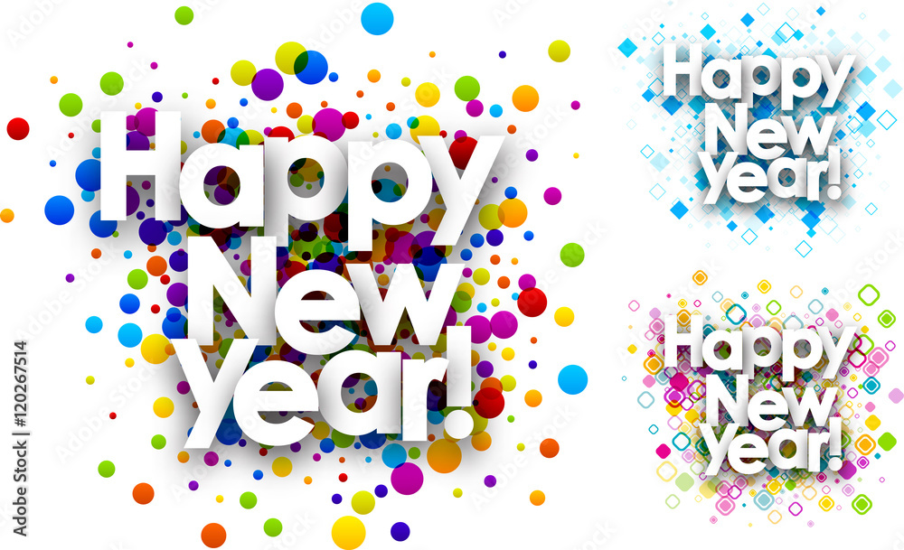 Fototapeta premium Happy new year colour backgrounds.