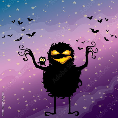 vector frightening monster.