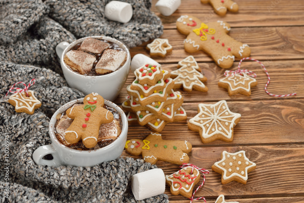Fototapeta premium Hot chocolate with marshmallows