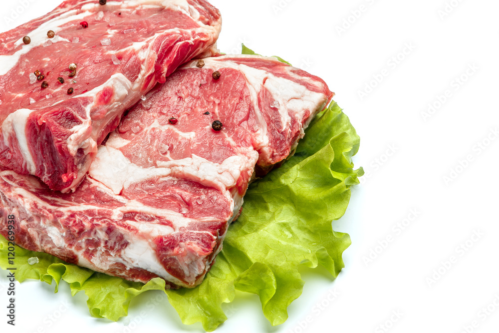 Uncooked organic shin of beef meat