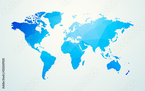 world map blue geometric shape texture