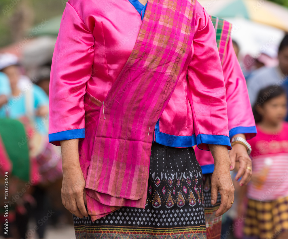 Local dress of female in wax festival,Thailand. Local dress of female in wax festival,Thailand.