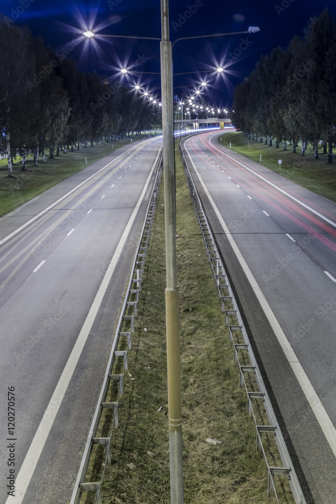 Highway Road with Trees