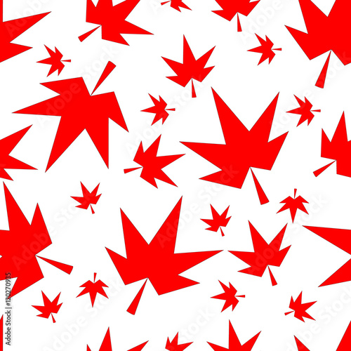 Autumn fall maple leaves seamless pattern background