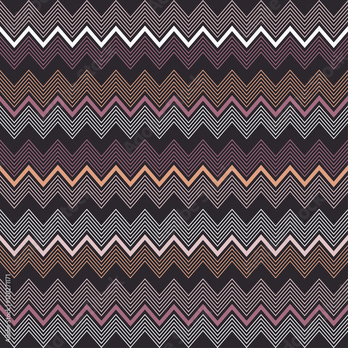 Ethnic boho seamless pattern with zigzag. Print. Cloth design, wallpaper.